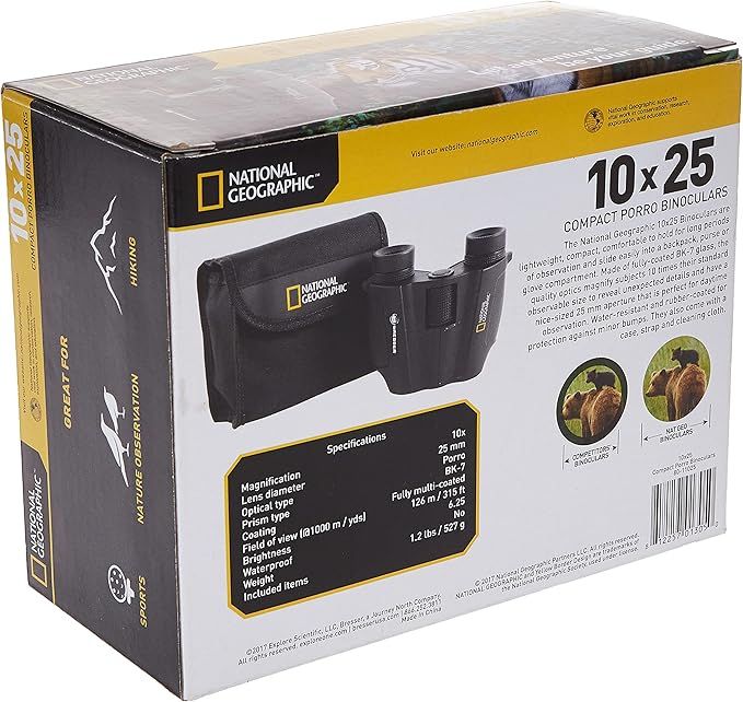 National Geo 10X25 Compact Porro Prism Binocular NatGeo