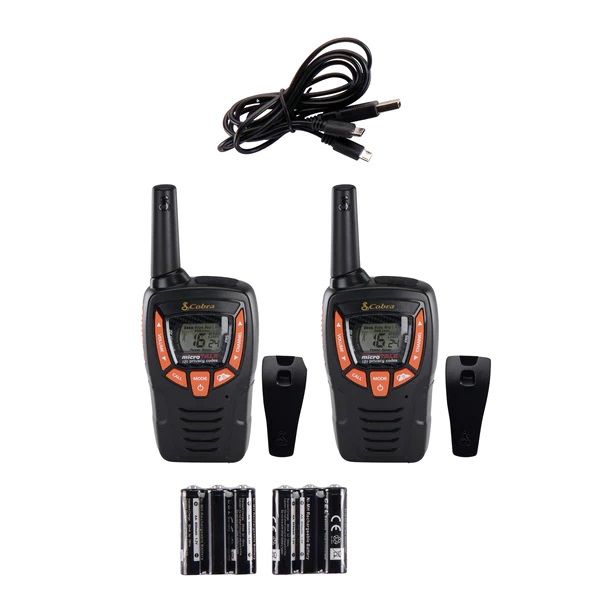 Cobra AM655 Two-Way Walkie Talkie Radios - 2 Pack (Up to 8km Range)