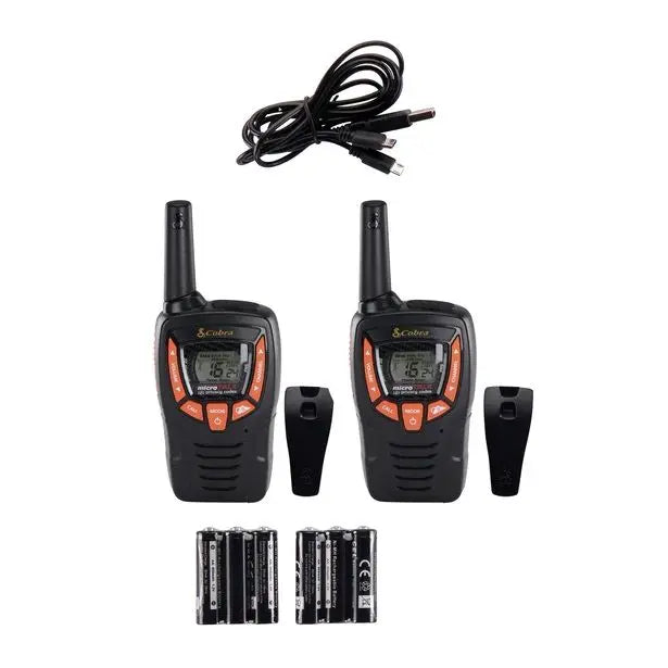 Cobra AM655 Two-Way Walkie Talkie Radios - 2 Pack (Up to 8km Range)