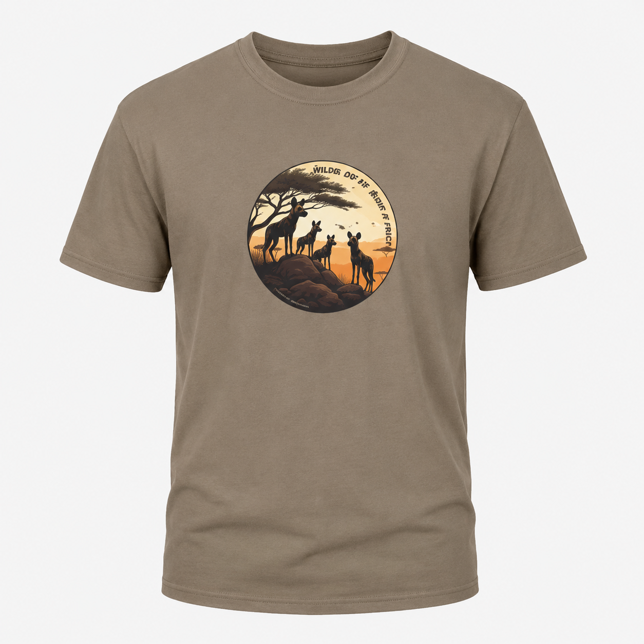Sniper - Wild Dogs Mens T- Shirt - Dark Stone Sniper Africa