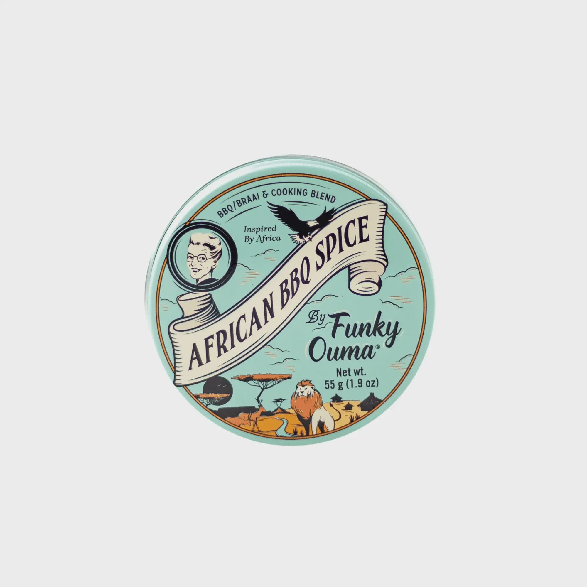FUNKY OUMA AFRICAN BBQ SPICE TRAVEL TIN 55G Funky Ouma