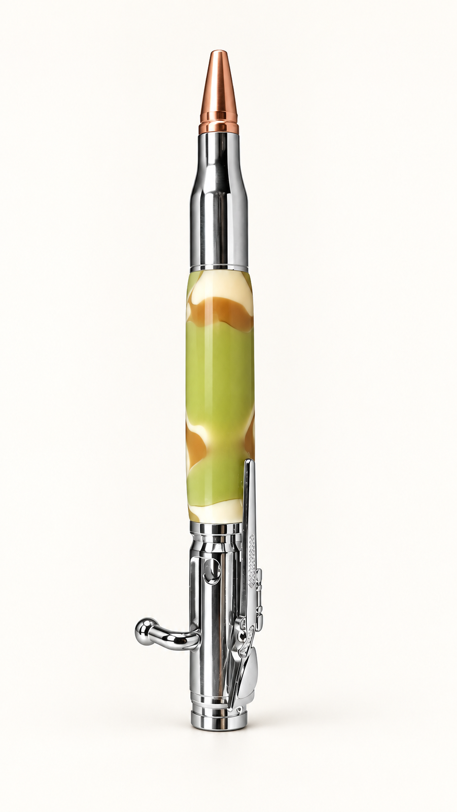 Camo Bolt-Action Ballpoint Pen with Rifle Clip