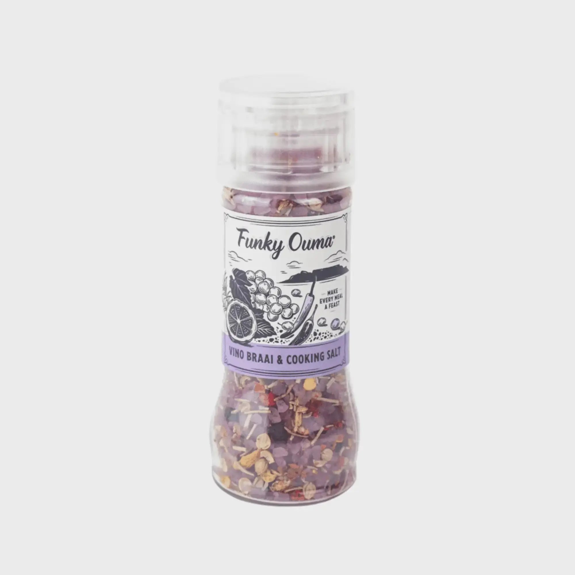 FUNKY OUMA BRAAI AND COOKING SALT MINI GRINDER Funky Ouma