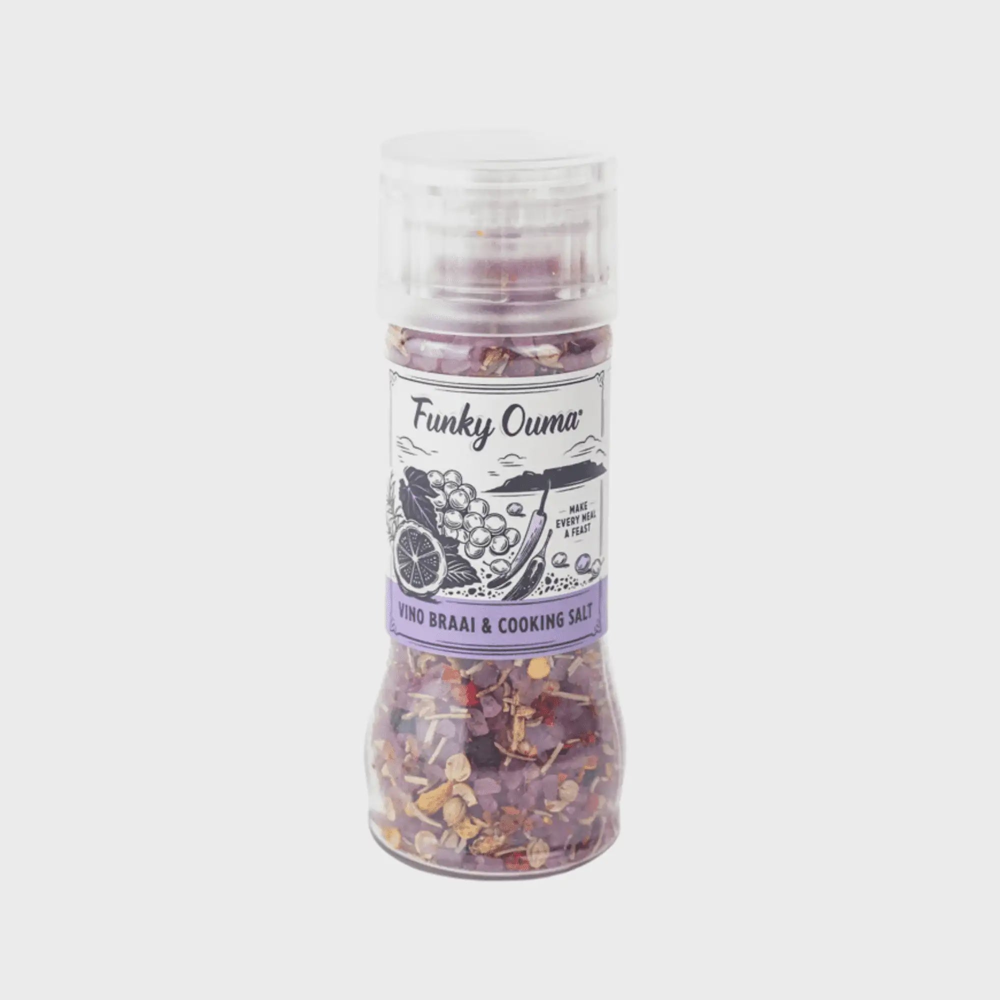 FUNKY OUMA VINO BRAAI AND COOKING SALT MINI GRINDER Funky Ouma