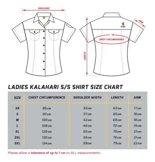 Boerboel Wear - Ladies S/S Kalahari Shirt Navy Boerboel Wear