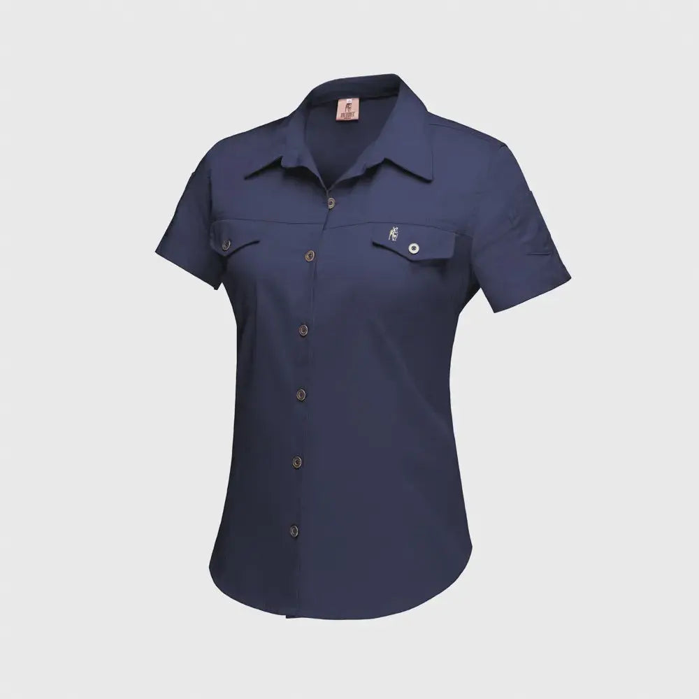 Boerboel Wear - Ladies S/S Kalahari Shirt Navy Boerboel Wear