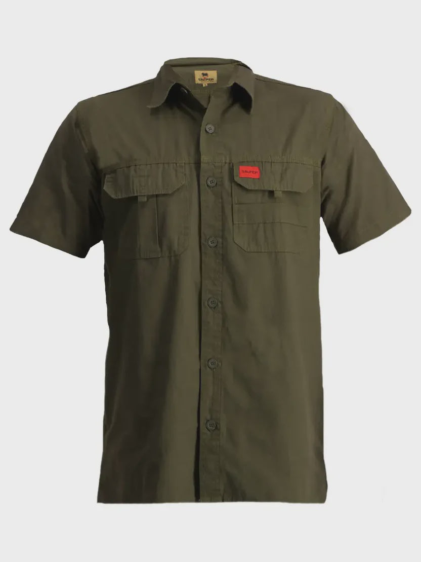 Sniper - Men's Adventure Short Sleeve Shirt - Olive Sniper Africa