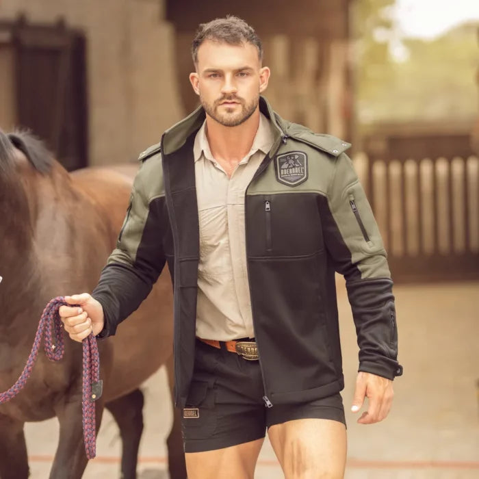 Boerboel Wear - Men's Soft Shell Jacket Black & Olive