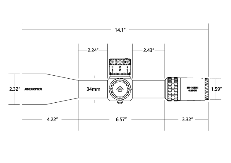 Arken Optics SH-4J 6-24X50 FFP MOA – VHR Reticle
