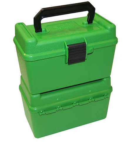 MTM H50-XL 300 WSM / 300 Rem Ultra Mag 50 RD Deluxe Ammo Box w/ Handle (Green)
