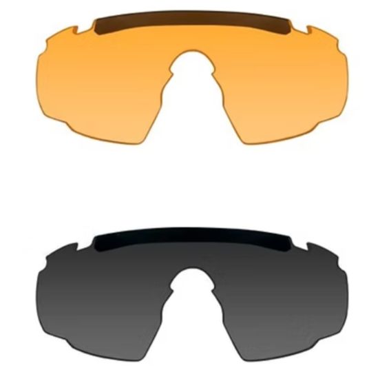 WX SABER ADVANCED Protective Eyewear (Black Frame + 2 Lenses : Smoke / Rust)