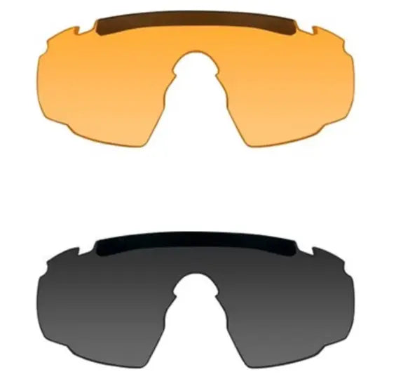 WX SABER ADVANCED Protective Eyewear (Black Frame + 2 Lenses : Smoke / Rust) Wiley X