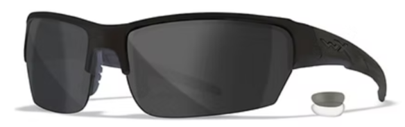 WX Saint Grey/Clear Matte Black Frame 2 Lens set Protective Eyewear