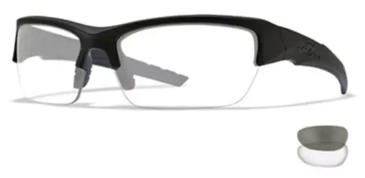 WX Valor Smoke Grey/Clear Matte Black Frame 2 lens set Protective Eyewear Wiley X