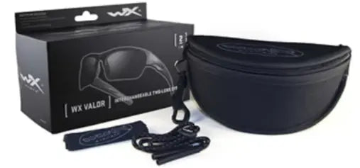 WX Valor Smoke Grey/Clear Matte Black Frame 2 lens set Protective Eyewear Wiley X