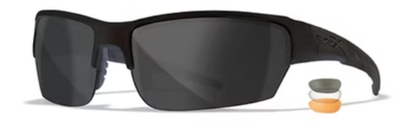 WX Saint Grey/Clear/Light Rust Matte Black Frame 3 Lens set Protective Eyewear