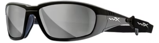 WX Boss Grey Silver Flash Gloss Black Frame Wiley X