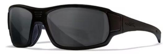 WX Omega Captivate Smoke Grey Matte Black Frame Protective Eyewear