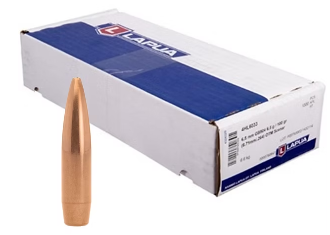 LAPUA 6.5mm 123 GR Scenar OTM GB489 Bullets (1000) Lapua