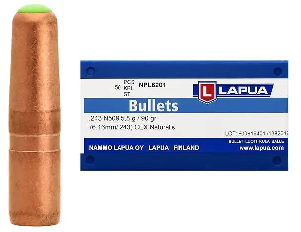 LAPUA 6mm 90 GR Naturalis N509 Bullets (50) Lapua
