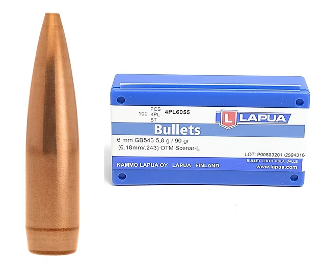 LAPUA 6mm 90 GR Scenar-L OTM GB543 Bullets (100)