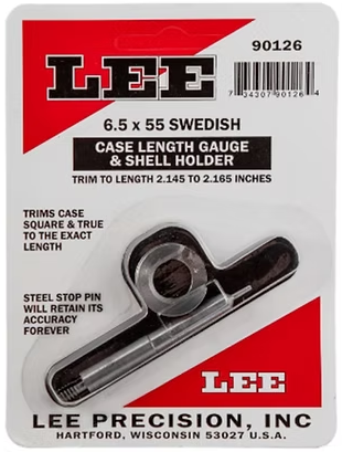 LEE Case Length Gauge & Shell Holder 6.5x55 Swedish Lee Precision
