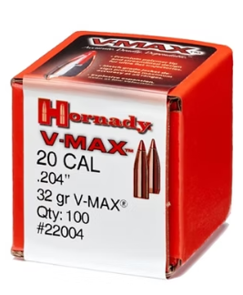 HORNADY 20 Cal .204 32 GR V-MAX® Bullets (100) Hornady
