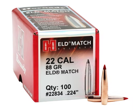 HORNADY .22 Cal .224 88 GR ELD® Match Bullets (100) Hornady