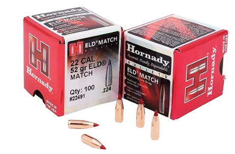 HORNADY .22 Cal .224 52 GR ELD® Match Bullets (100)