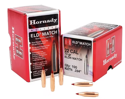 HORNADY .22 Cal .224 73 GR ELD® Match Bullets (100) Hornady