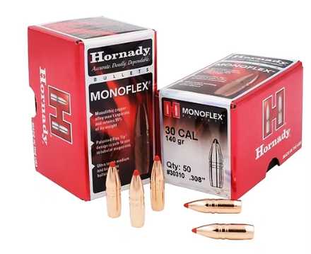 HORNADY 30 Cal .308 140 GR MonoFlex® (30-30 Win) Bullets (50) Hornady