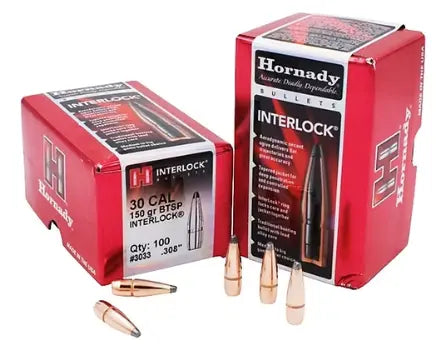 HORNADY 30 Cal .308 150 GR InterLock® BTSP Bullets (100) Hornady