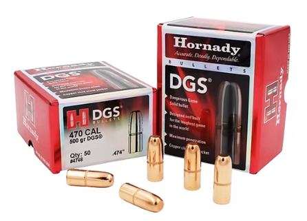 HORNADY 470 Cal .474 500 GR DGS® Bullets (50)