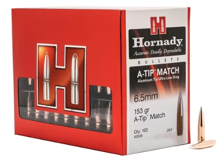 HORNADY 6.5mm .264 153 GR A-Tip® Match Bullets (100) Hornady
