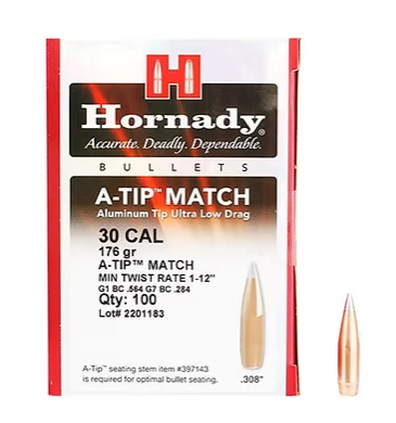 HORNADY 30 Cal .308 176 GR A-Tip® Match Bullets (100) Hornady