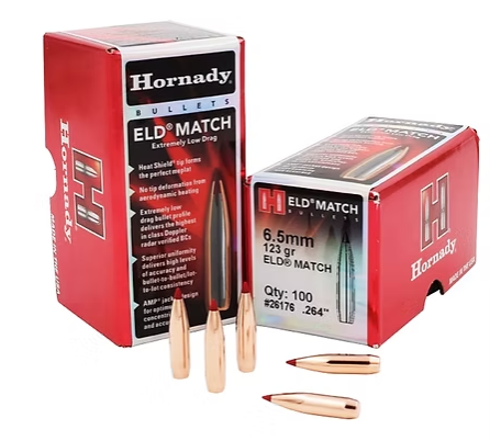 HORNADY 6.5mm .264 123 GR ELD® Match Bullets (100) Hornady