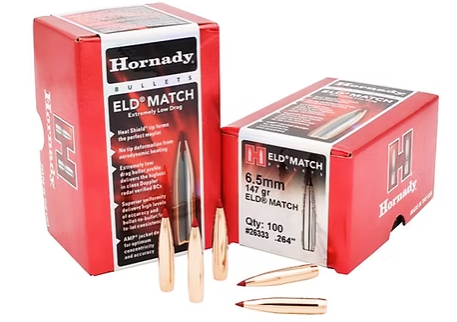 HORNADY 6.5mm .264 147 GR ELD® Match Bullets (100) Hornady