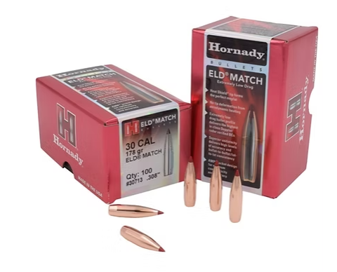 HORNADY 30 Cal .308 178 GR ELD® Match Bullets (100)