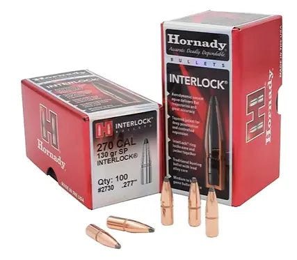 HORNADY 270 Cal .277 130 GR InterLock® SP Bullets (100) Hornady