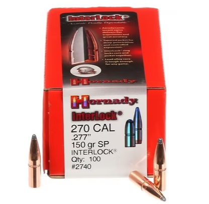 HORNADY 270 Cal .277 150 GR InterLock® SP Bullets (100) Hornady