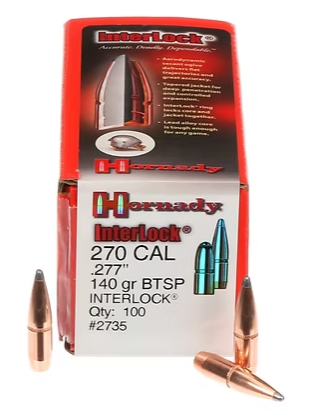 HORNADY 270 Cal .277 140 GR InterLock® BTSP Bullets (100) Hornady