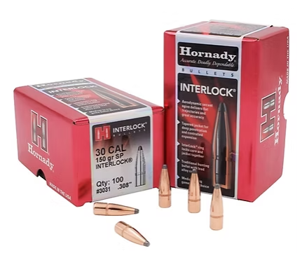 HORNADY 30 Cal .308 150 GR InterLock® SP Bullets (100) Hornady