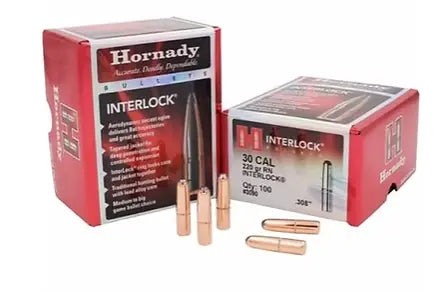 HORNADY 30 Cal .308 220 GR InterLock® RN Bullets (100) Hornady