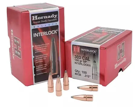 HORNADY 303 Cal .312 150 GR InterLock® SP Bullets (100) Hornady
