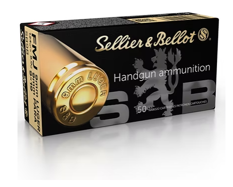 Sellier & Bellot 9mm LUGER / 9mm PARA / 9 x 19 FMJ 124 GR (50) Sellier & Bellot
