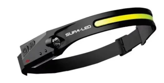 SUPALED AURA 230 DEGREE 350LUMENS RECHARGE HEADLAMP W/COBB & MOTION Supa-Led