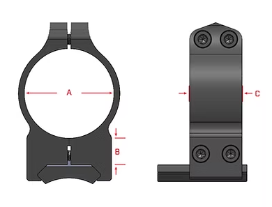 Warne 30mm, PA, Medium Matte Rings 214M Warne