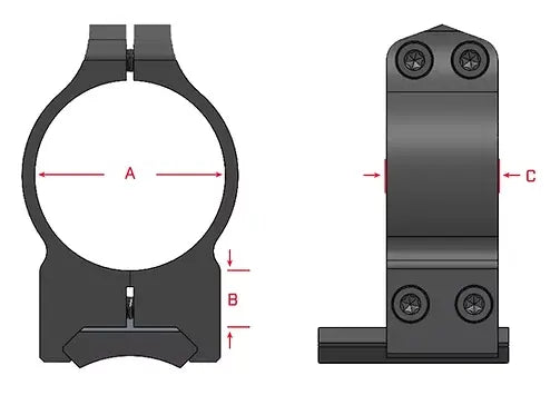 Warne 30mm CZ, PA, Med Matte Rings - 14B1M Warne