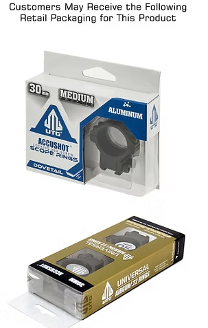 UTG® 30MM MEDIUM PROFILE SCOPE RINGS, LOCKING HEX SCREW, DOVETAIL