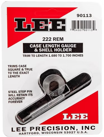 LEE Case Length Gauge & Shell Holder 222 Remington Lee Precision